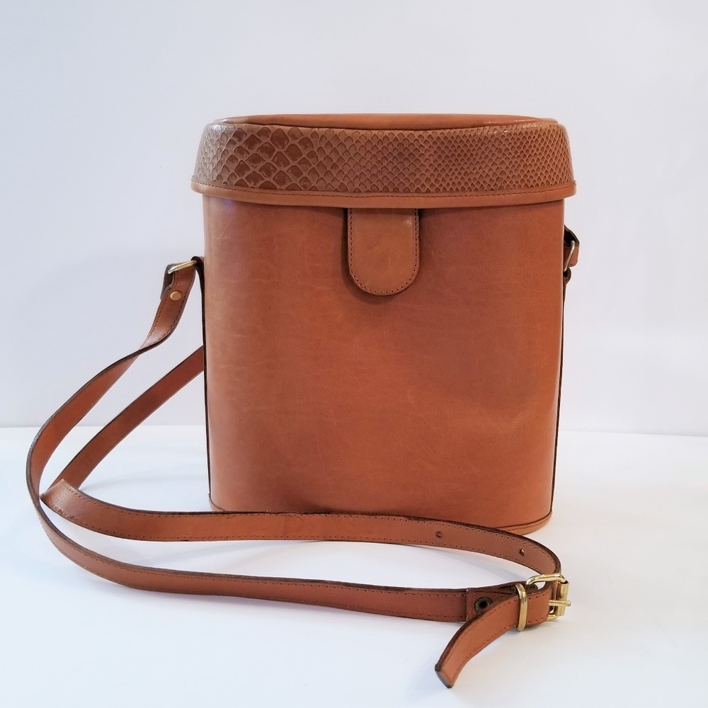 Mondi Genuine Leather Box Purse w/Adjustable Strap